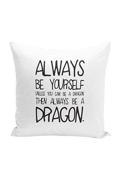Generic Toothless And Hiccup Decorative Throw Pillow White/Black 16 x 16inch