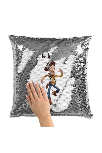 Generic Infinity Run Toy Story Sequin Throw Pillow With Stuffing Multicolour ...