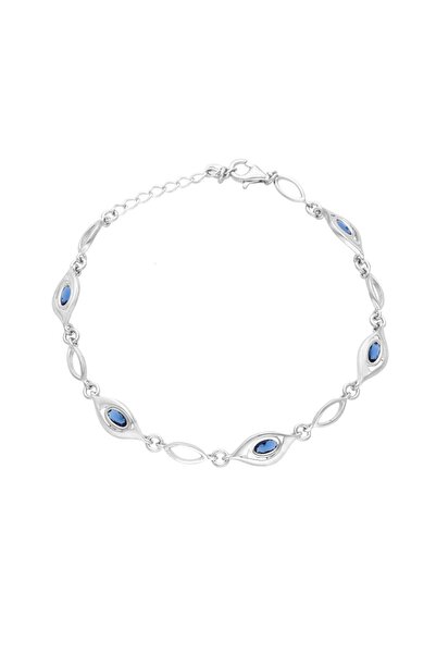 NO BRAND Brățară cu zirconiu safir argintiu