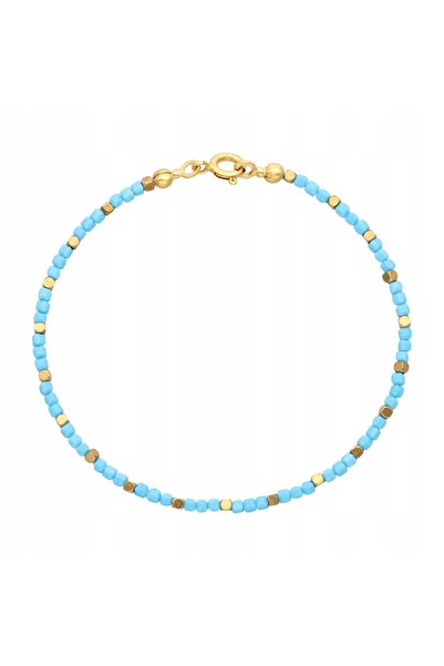 NO BRAND Brățară din Howlite și Hematit, argint placat cu aur