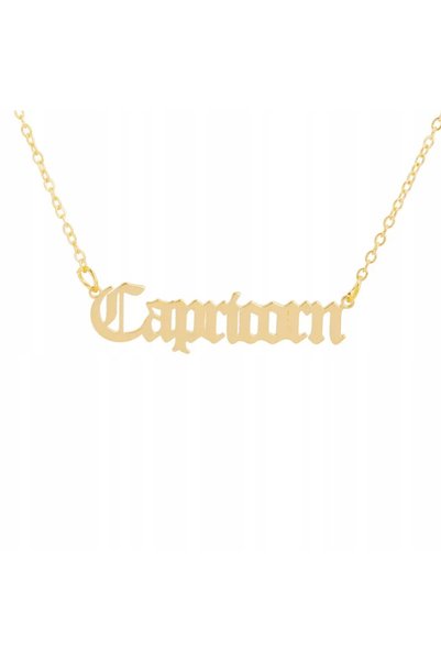 NO BRAND Colier cu semnul zodiacal Capricorn, auriu, din oțel chirurgical