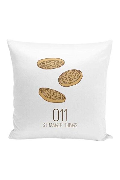 Generic 011 Stranger Things Printed Throw Pillow White/Brown 16x16inch
