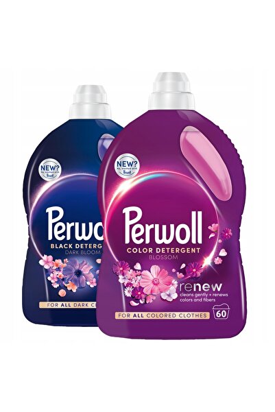 Perwoll Amestec Detergent de Rufe Dark Bloom Blossom 2x3L 120 spălări Puternic