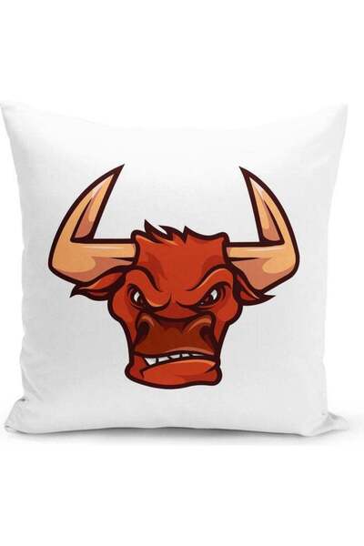 Generic Red Bull Printed Decorative Pillow Multicolour