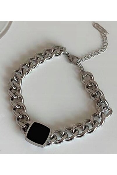 NO BRAND Brățară elegantă din argint cu lanț, zirconiu cubic, din oțel inoxid...