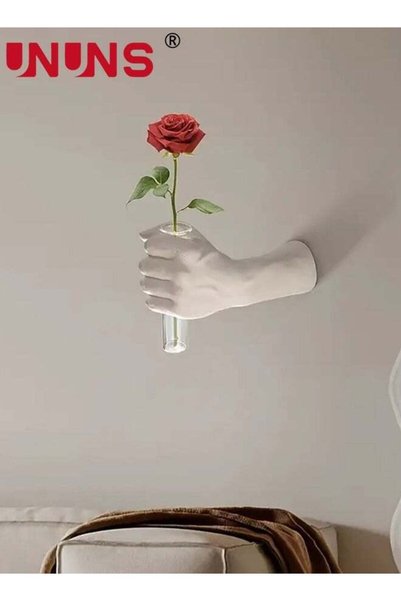 Generic Wall Vase,White Wall Sculptures,Hand Vases Home Decor,Wall Mount Art ...