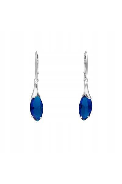 NO BRAND Cercei din argint cu zirconiu cubic în formă de lacrimă, tip safir