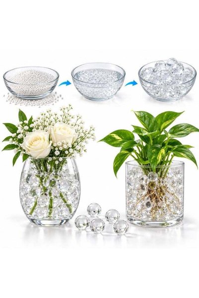 Generic Clear Water Gel Beads, Non-Toxic Water Pearls for Vase Filler, Weddin...
