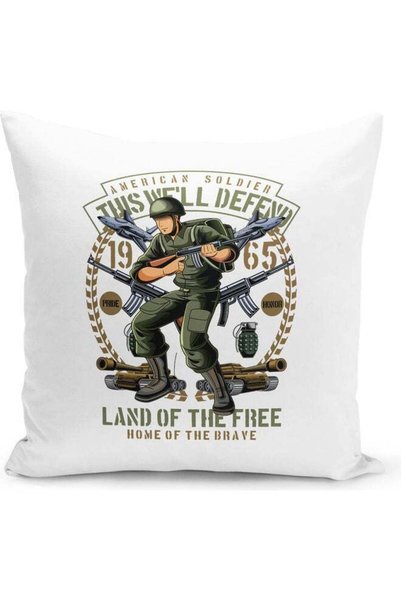 Generic Land Of The Free Quote Decorative Pillow Multicolour