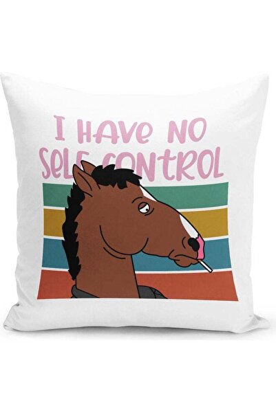 Generic Bojack Horseman I Have No Self Control Quote Themed Throw Pillow Whit...