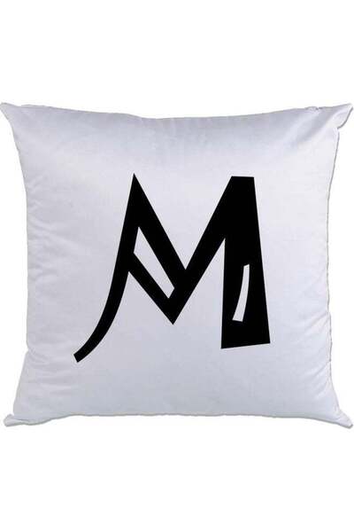 Generic M Printed Cushion White/Black 40x40cm