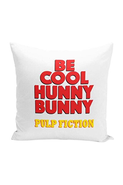 Generic Be Cool Pulp Fiction Decorative Throw Pillow White/Red/Yellow 16 x 16...