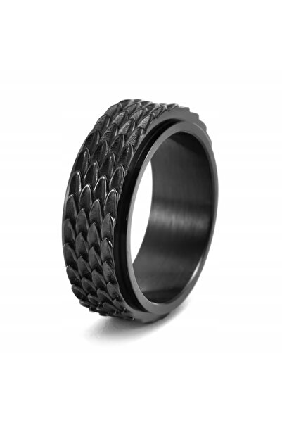 NO BRAND Inel Dragon Negru Solzi de Dragon Solzi Rotativi Inel Anti-Anxietate