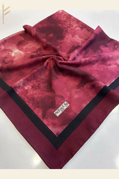 KB Bursa İpek Patterned Cotton Scarf Stitched 100X100Cm