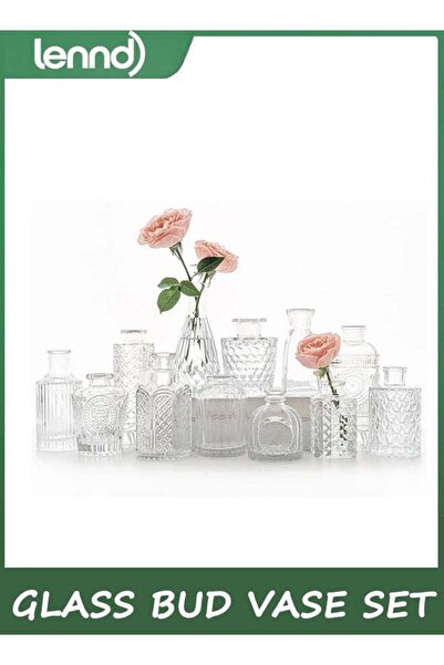 Generic 12pcs Glass Bud Vase Set, Small Clear Flower Vases for Centerpieces i...
