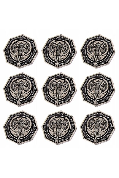 Drawlab Entertainment SET 9 Monede metalice de argint Krasnodar LARP RPG