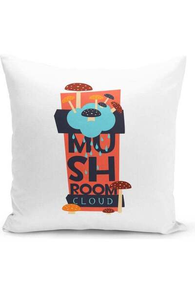 Generic Mushroom Cloud Design Printed Decorative Pillow Multicolour