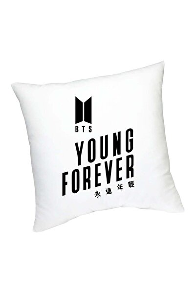 Generic Young Forever Printed Cushion White/Black 45cm