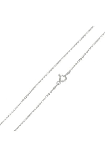 NO BRAND Lanț Anker placat cu rodiu - 50 cm 1.3 mm