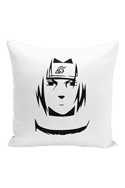 Generic Naruto Cartoon Character Printed Decorative Pillow White/Black 16x16inch
