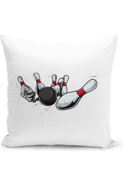 Generic Bowling Strike Design Decorative Pillow Multicolour