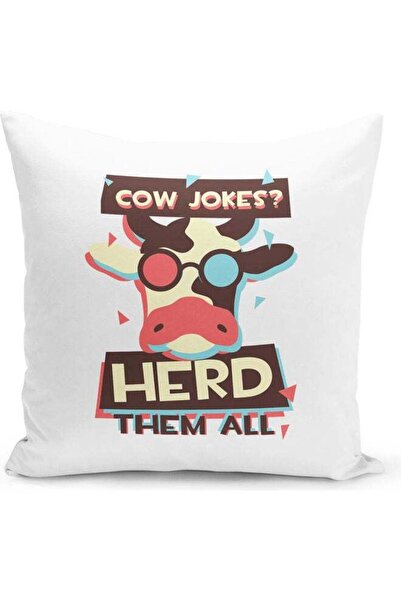 Generic Cow jokes Decorative Throw Pillow White