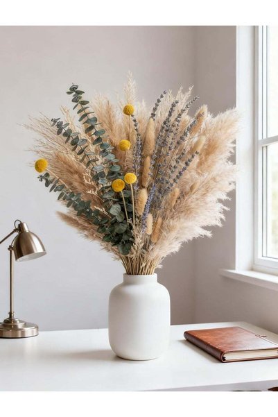 Generic Boho Decor Bouquet - Pampas Grass,Eucalyptus,Lavender,Bunny Tail,Bill...