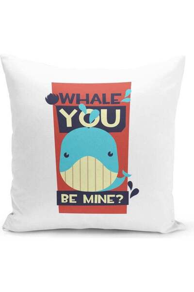 Generic Whale You Be Mine Decorative Pillow Multicolour