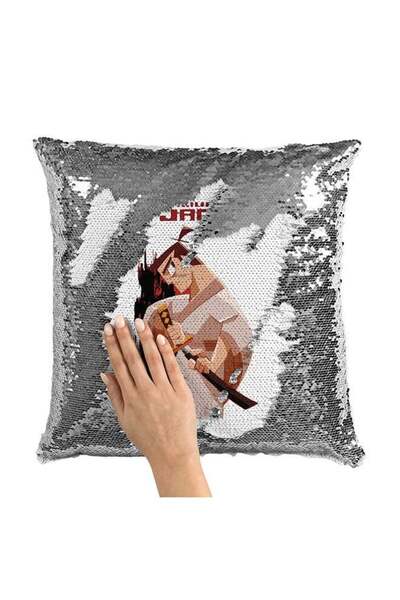 Generic Sword Of Jack Samurai Sequin Throw Pillow With Stuffing Multicolour 1...