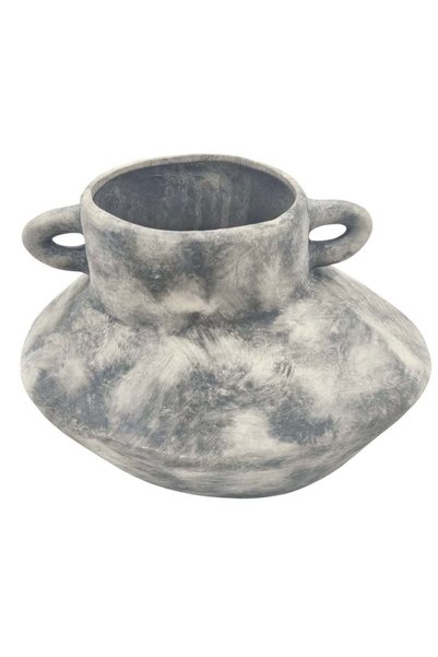 Generic AKDC Clay Flower Vase 21cm*16cm*17cm, Tabletop Centerpiece, Distresse...