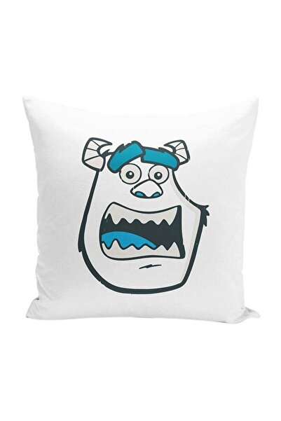 Generic Face Monsters Inc Sully Decorative Throw Pillow White/Blue/Black 16 x...