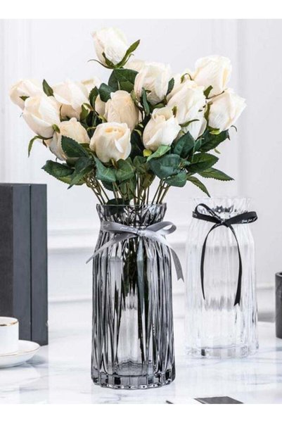 Generic Flower Vase Clear Unique Shapes Glass Vase Bud Vase For Home Office D...