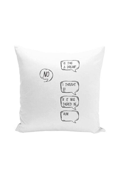 Generic Jack Sparrow Themed Decorative Pillow White/Black 16x16inch