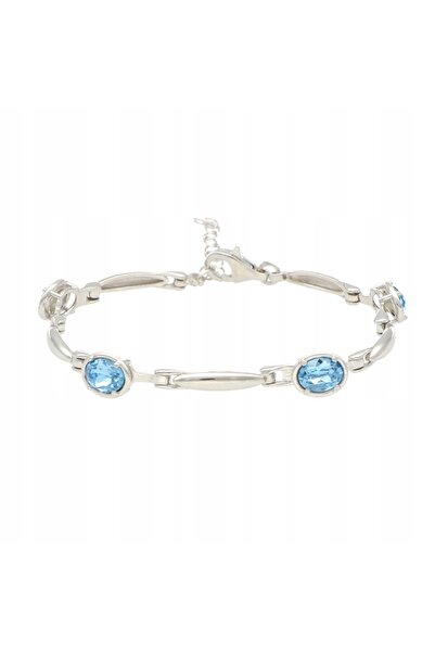NO BRAND Brățară cu cristal Swarovski albastru