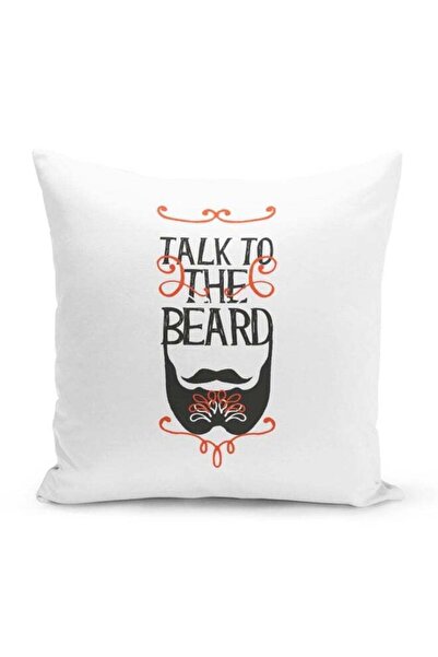 Generic Talk To The Beard Decorative Throw Pillow White/Black/Orange