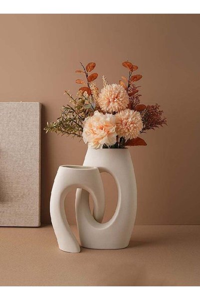 Generic Modern Ceramic Flower Vase for Home Decor, Boho Chic Decorative Pot f...