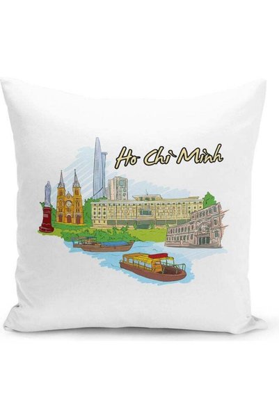 Generic Ho Chi Minh Design Decorative Pillow Multicolour