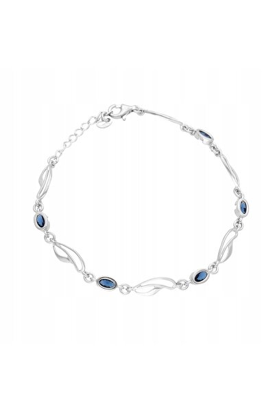 NO BRAND Brățară cu zirconiu safir argintiu