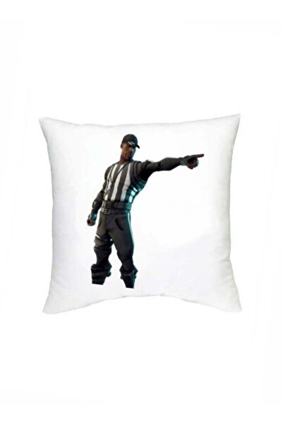 Generic Fortnite Character Printed Decorative Cushion White/Black 16x16inch