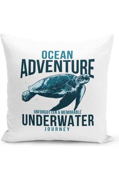 Generic Ocean Love Themed Decorative Throw Pillow White/Silver/Blue 40x40cm