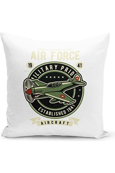 Generic Air Force Themed Decorative Throw Pillow White/Green/Black