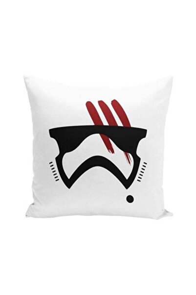 Generic Darth Vader Printed Throw Pillow White/Black/Red 16x16inch