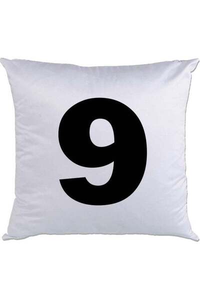 Generic 9 Printed Cushion White/Black 40x40cm