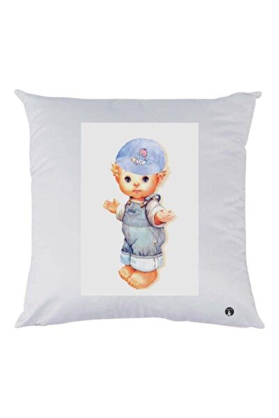 Generic Cartoon Printed Throw Pillow White/Blue/Grey 30x30cm