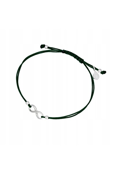 NO BRAND Brățară șnur infinit infinit mic verde argintiu