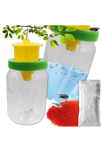 NO BRAND Borcan capcană pentru muște, capcană pentru insecte, reutilizabil, b...