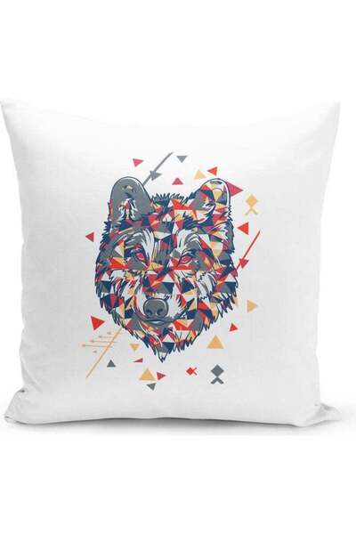 Generic Creative Wolf Design Decorative Pillow Multicolour