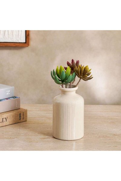 Generic Martina Ceramic Vase 6x10cm- White - 112STV0800053
