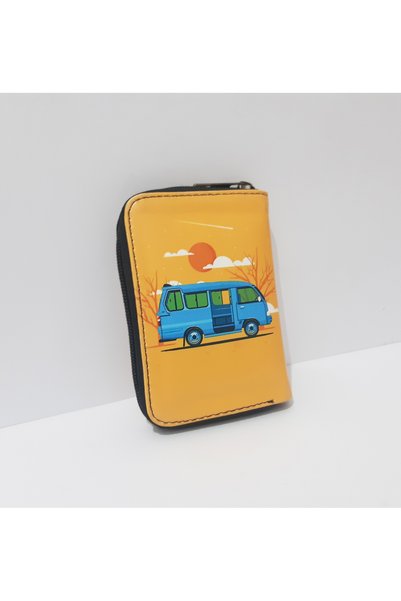 renkli çiçekler Children's Wallet 12X8.5 cm Car Patterned Children's Wallet