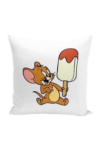 Generic Classic Tom And Jerry Throw Pillow With Stuffing Multicolour 16x16inch